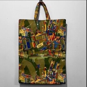 Harrods London Graphic Shopper Tote Bag  Colourful Souvenir Carryall